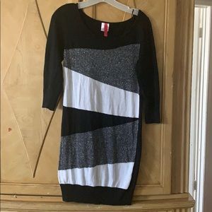 Black and white glam sweater dress.